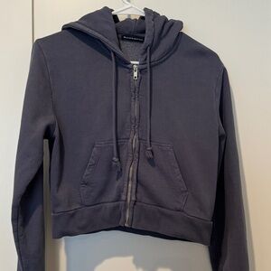 brandy melville cropped zip up hoodie